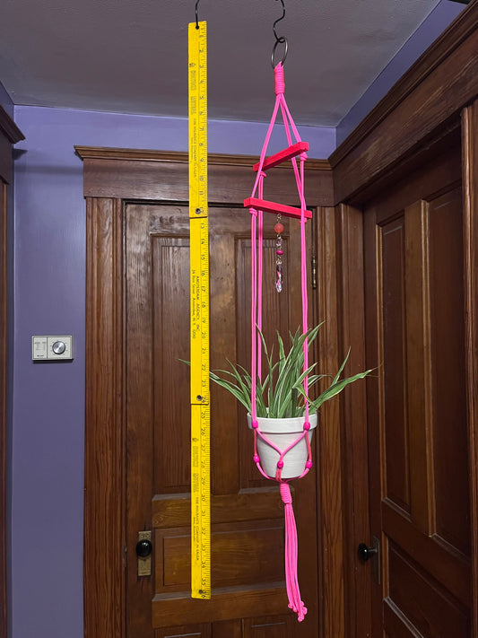 Pink suncatching plant hanger