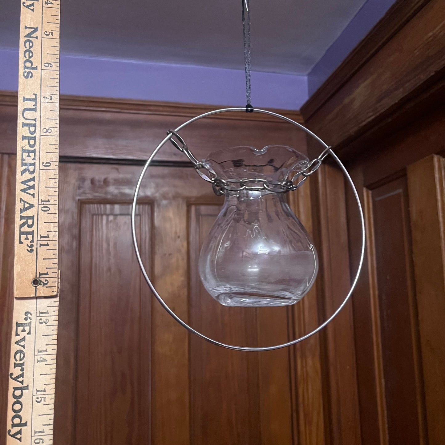 Clear scalloped vase propagation station