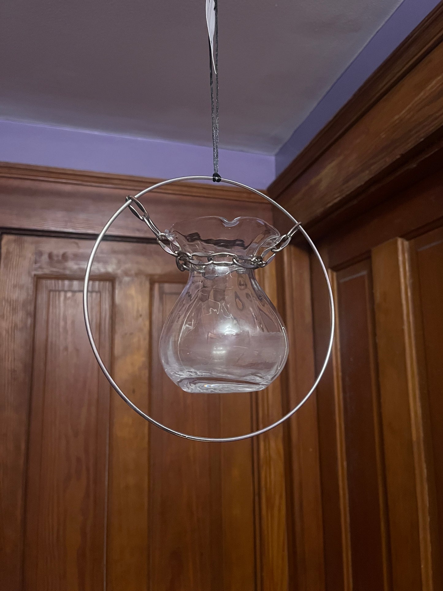 Clear scalloped vase propagation station